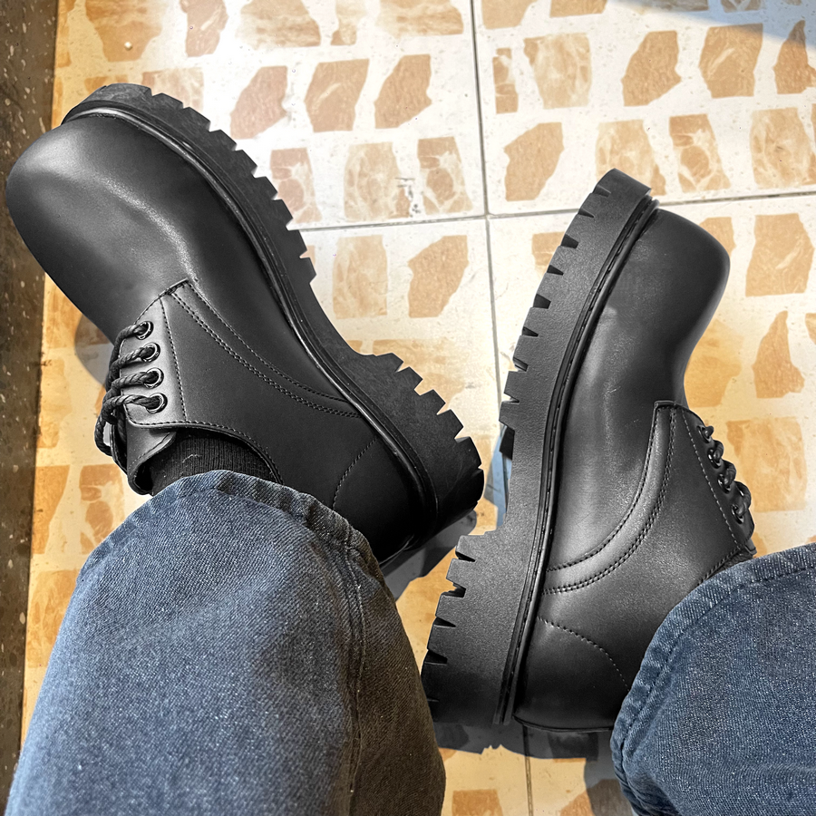 Giày Derby mũi cao Inichi G1326 đế cao 5cm có may đế
